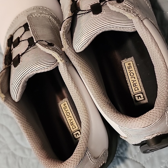 Women's FootJoy Dryjoys In Size 8.5M BOA White Black Golf - Picture 7 of 16